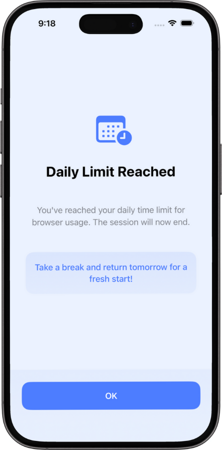 Daily Usage Caps feature on phone